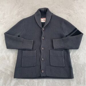 Birdwell Beach Britches Cardigan Sweater Men Small Grey Shawl Collar Silk Blend‎